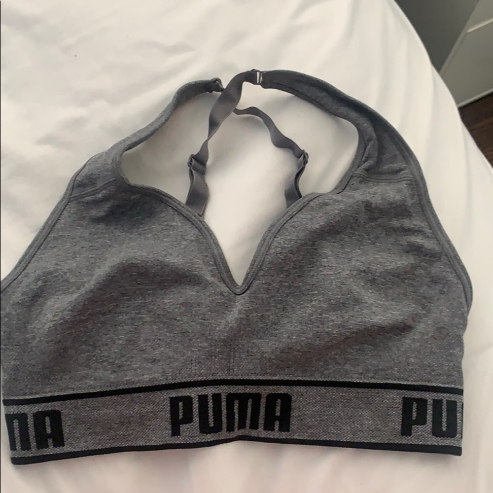 Gray puma sports bra